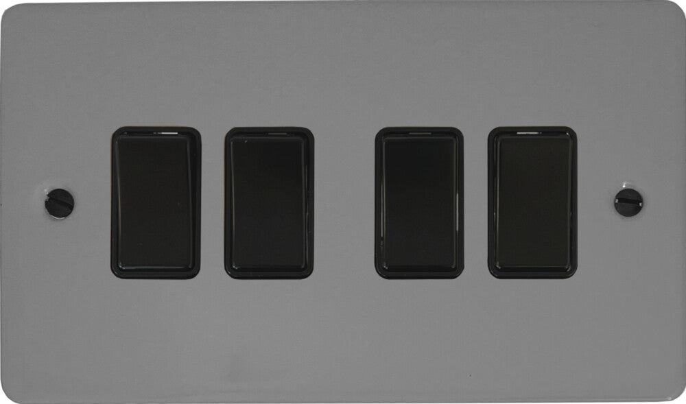 Flat Light Grey 4 Gang 2 Way Switch
