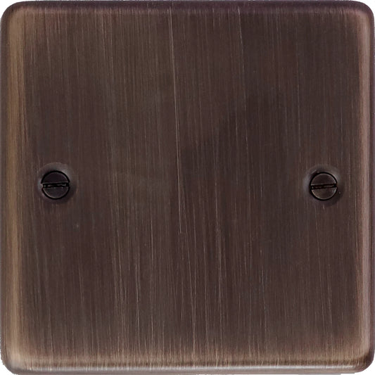 Contour Antique Copper 1 Gang Blank Plate