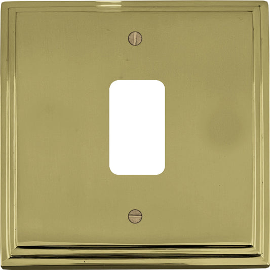 Victorian Polished Brass 1 Gang Grid Plate