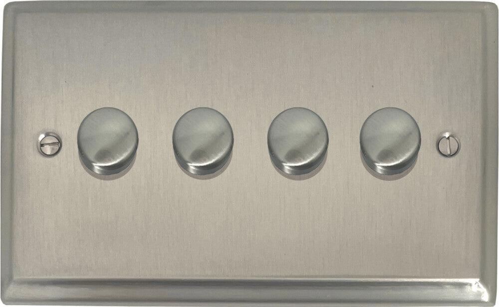 Deco Satin Nickel 4 Gang 250W Dimmer