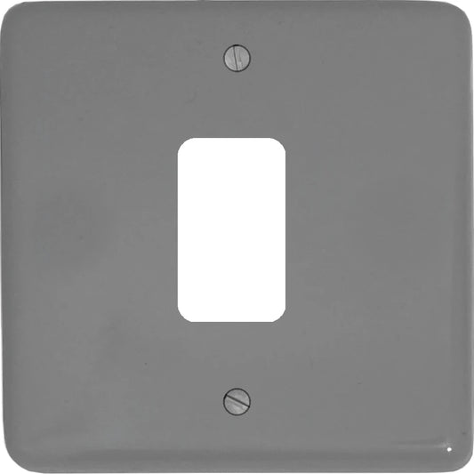 Contour Light Grey 1 Gang 2 Way Grid Plate
