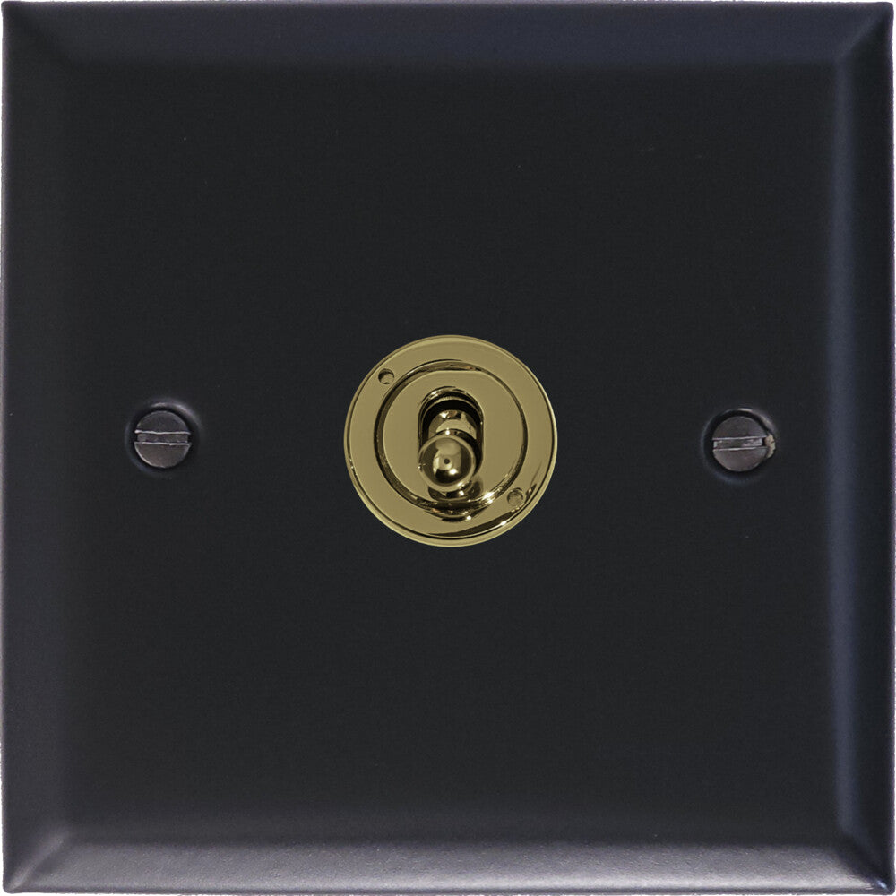 Spectrum Flat Black  1 Gang Toggle