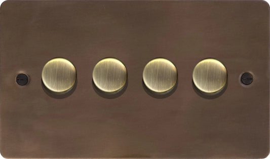 Flat Medium Bronze 4 Gang LED Dimmer