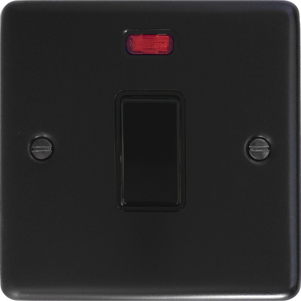 Contour Flat Black 20 Amp DP Switch (Black Switch)