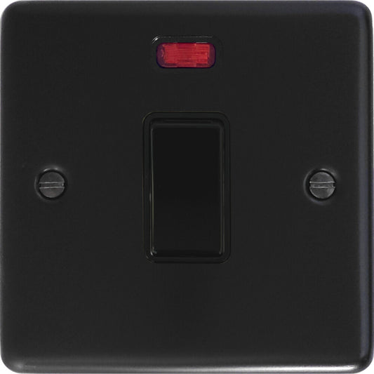 Contour Flat Black 20 Amp DP Switch (Black Switch)