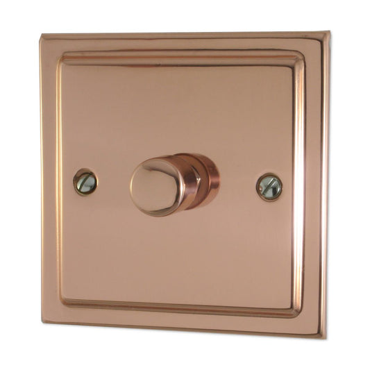 Trimline Polished Copper 1 Gang 700W Dimmer S/Plate