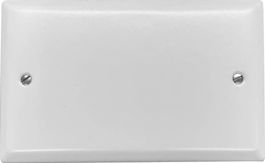Spectrum Flat White 2 Gang Blank Plate