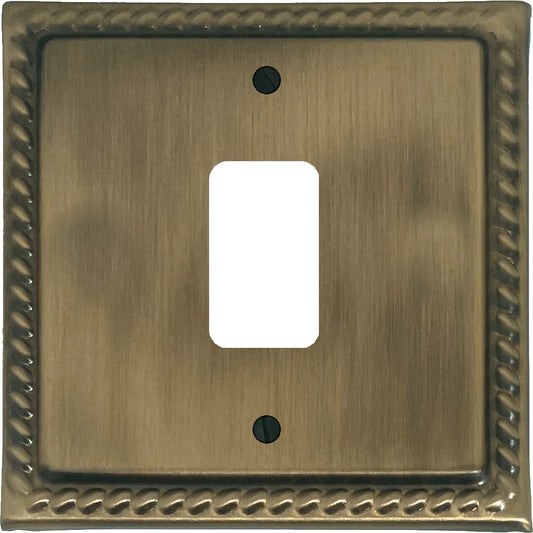 Georgian Light Antique Brass 1 Gang Grid Plate