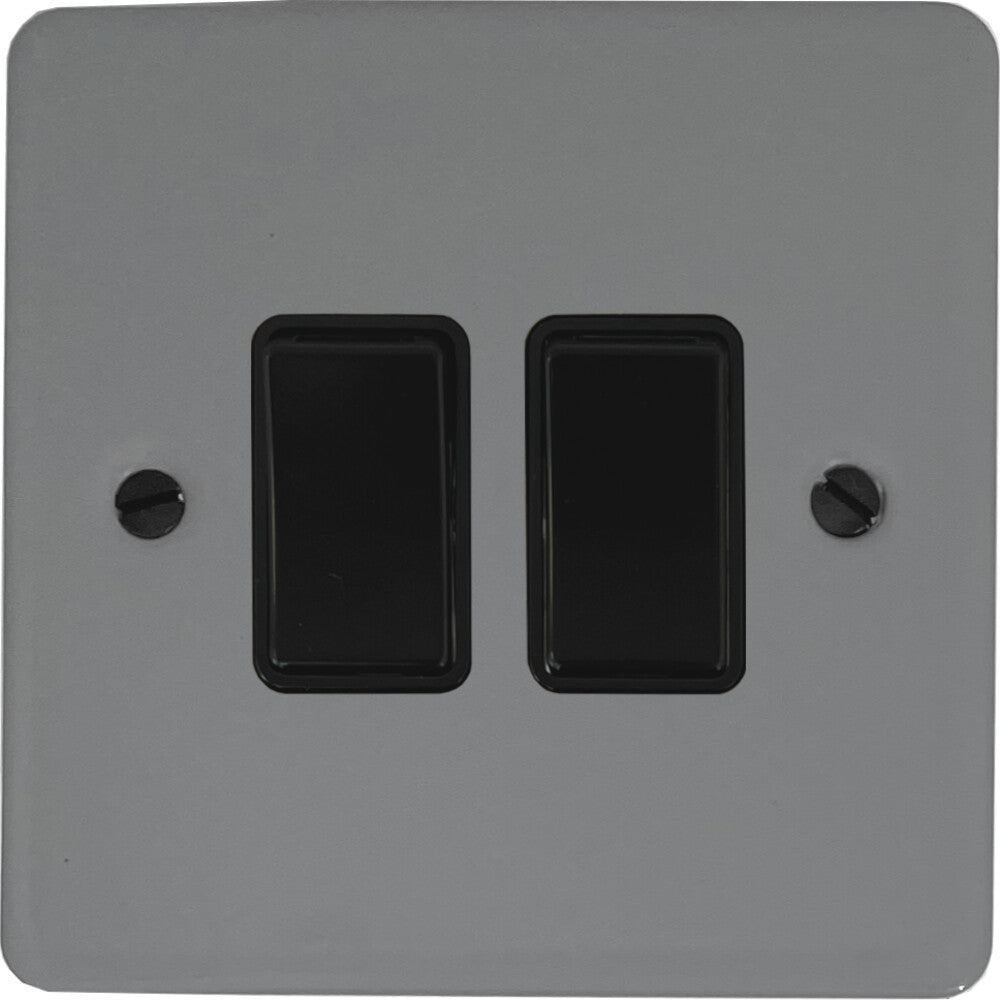 Flat Light Grey 2 Gang 2 Way Switch