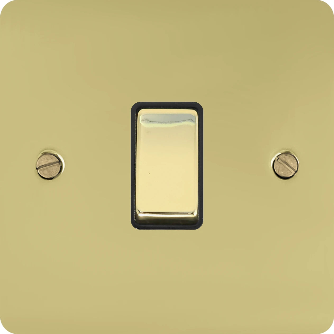 Flat Polished Brass 1 Gang Switch