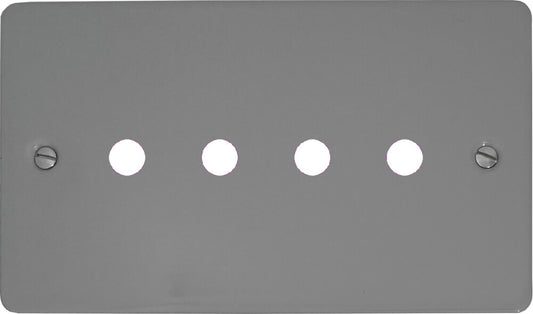 Flat Light Grey 4 Gang Grid Toggle Plate