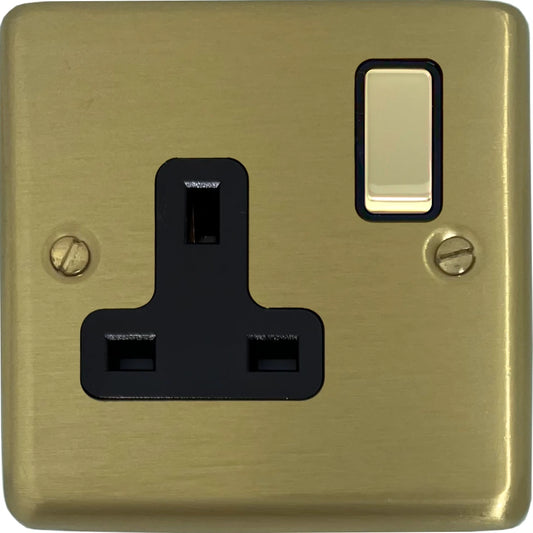 Contour Satin Brass 1 Gang Socket