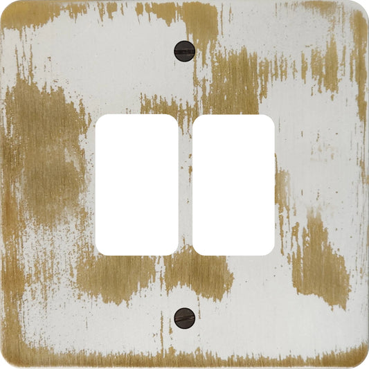 Flat Dover Bronze 2 Gang Grid Plate