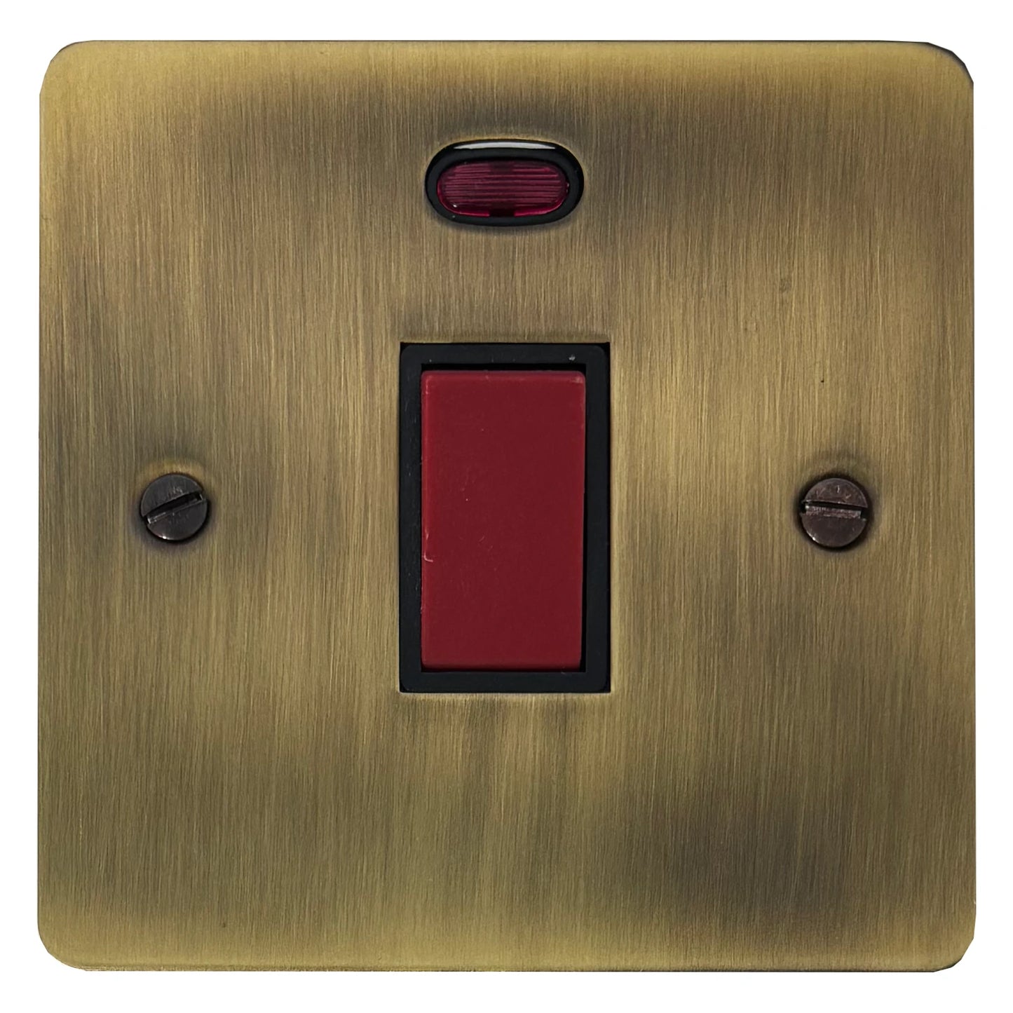 Flat Light Antique Brass 45 Amp Dp Switch & Neon