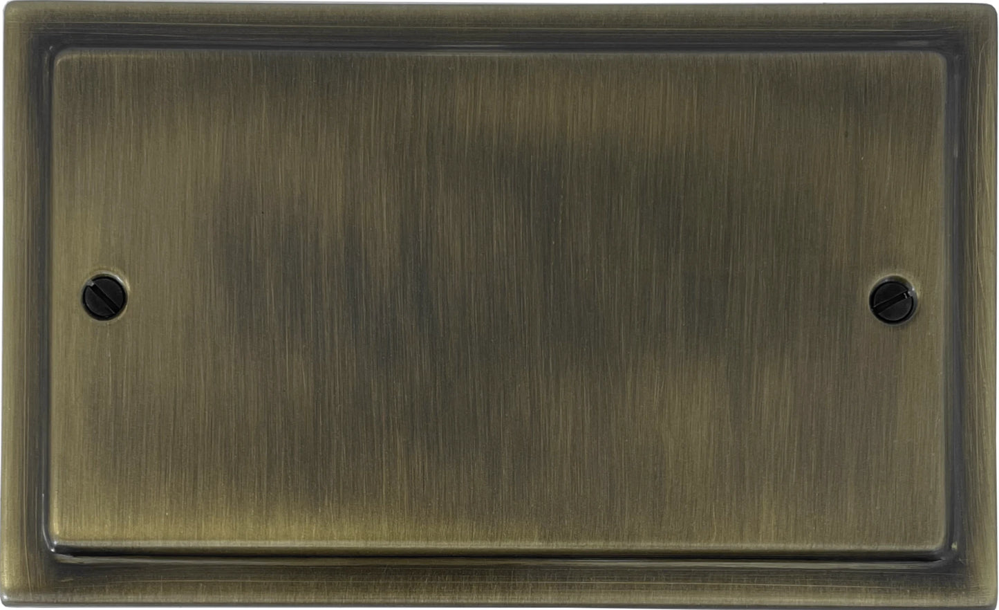 Victorian Antique Brass 2 Gang Blank