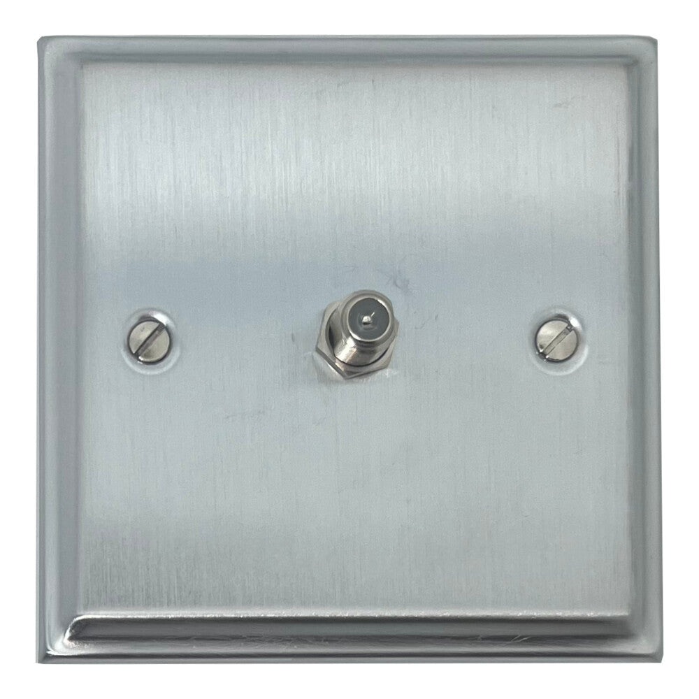 Deco Satin Chrome 1 Gang Sat Point