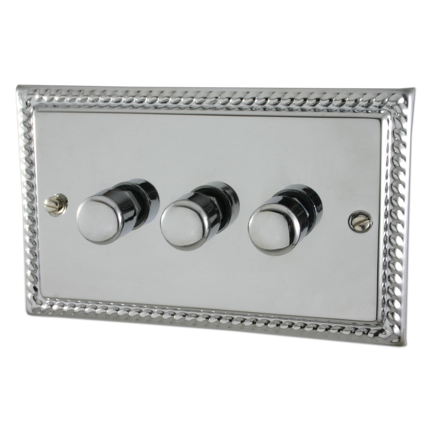 Monarch Polished Chrome 3 Gang 120W LED Dimmer