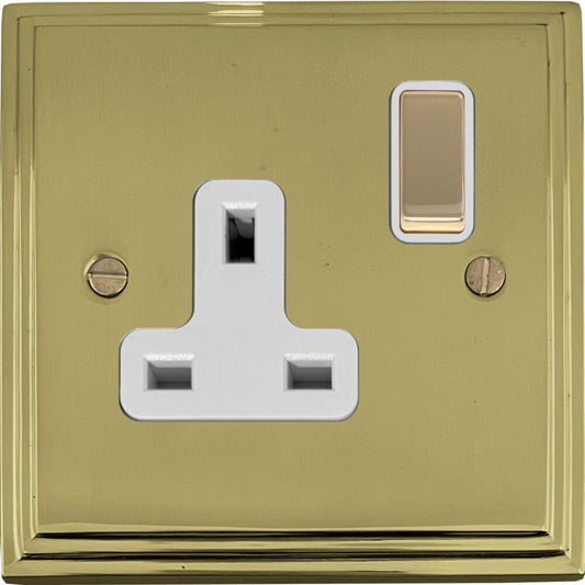 Victorian Polished Brass 1 Gang 13 Amp Swt. Socket