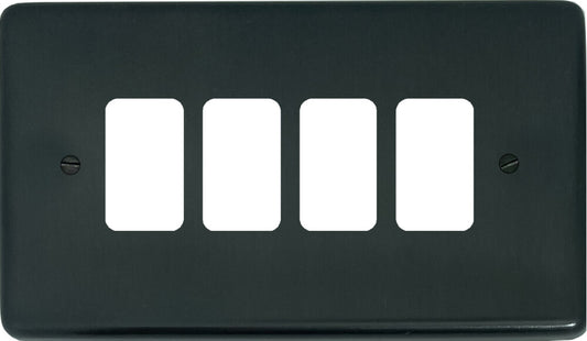 Contour Black Bronze 4 Gang Grid Plate