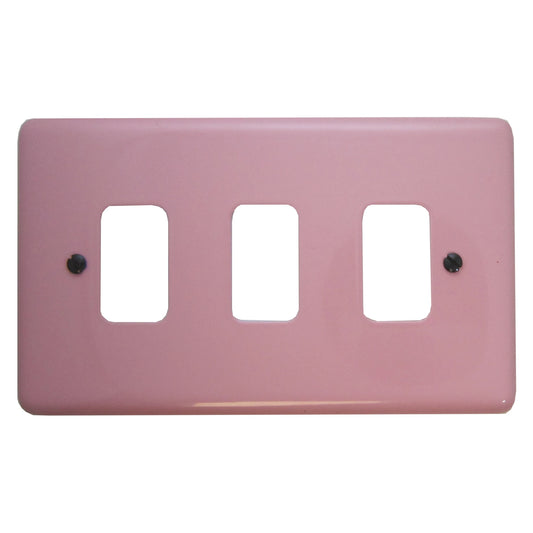 Contour Pink 3 Gang Grid Plate