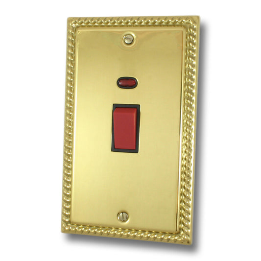 Georgian Polished Brass 45 Amp Swt. & Neon L/Plate