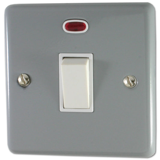 Contour Light Grey 20A Dp Switch + Neon