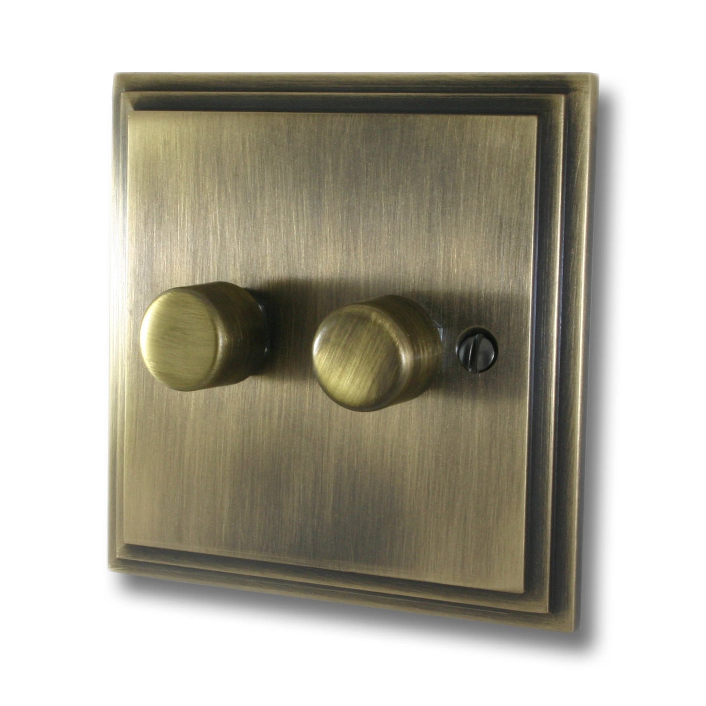 Victorian Antique Brass 2 Gang LED Dimmer