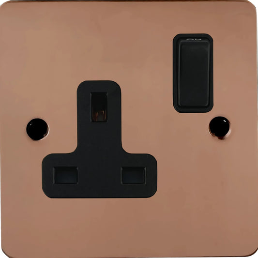 Flat Bright Copper 1 Gang Socket