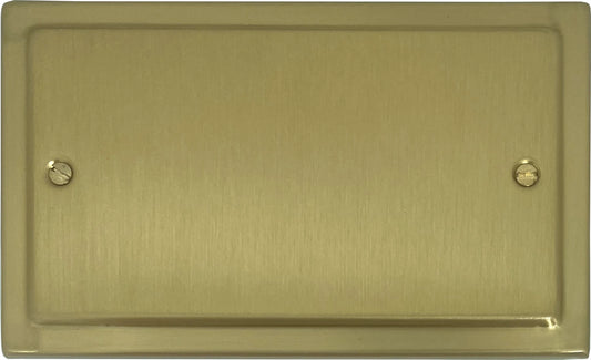 Victorian Satin Brass 2 Gang Blank