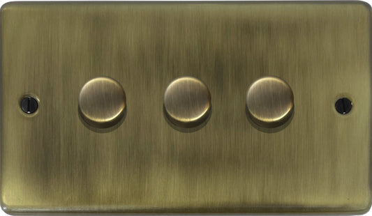 Contour Light Antique Brass 3 Gang Dimmer LED