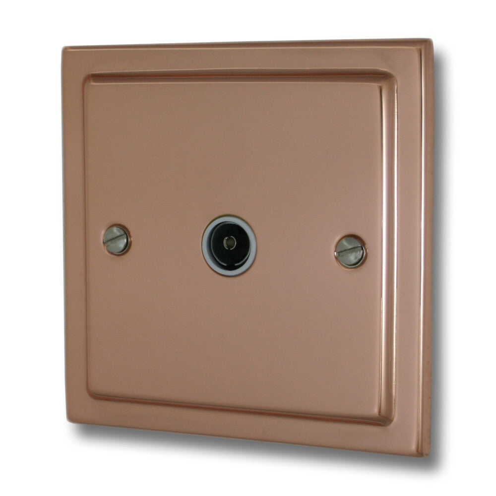 Victorian Polished Copper 1 Gang Coax Point