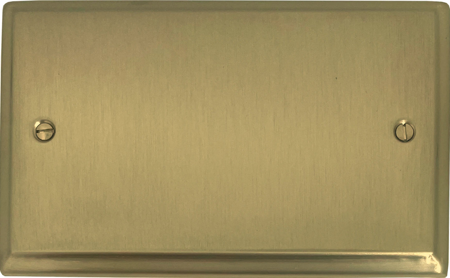 Deco Satin Brass 2 Gang Blank