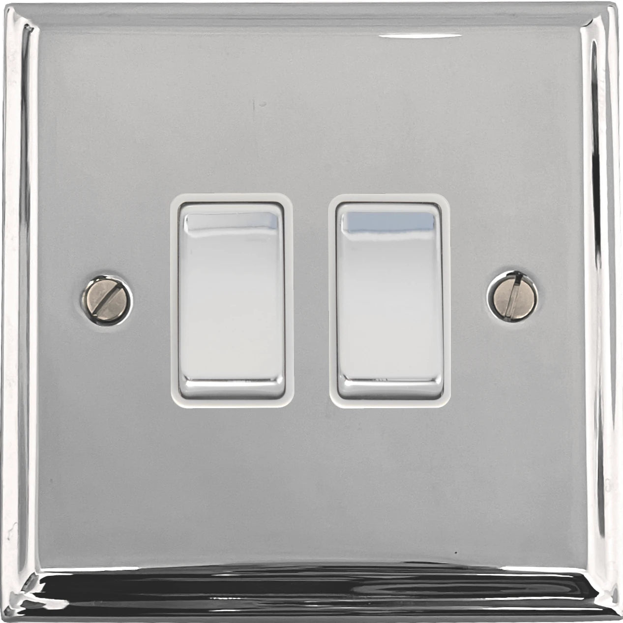Deco Polished Chrome 2 Gang 2 Way Switch