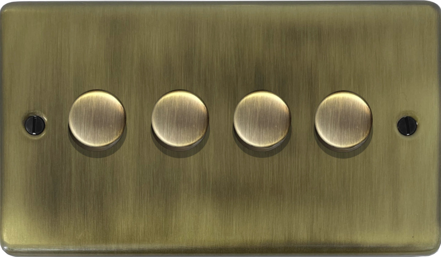 Contour Light Antique Brass 4 Gang Dimmer LED