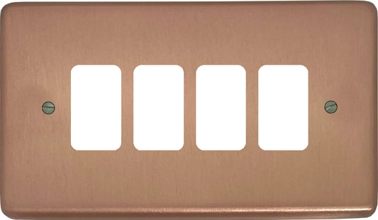 Contour Rose Gold  4 Gang Grid Plate