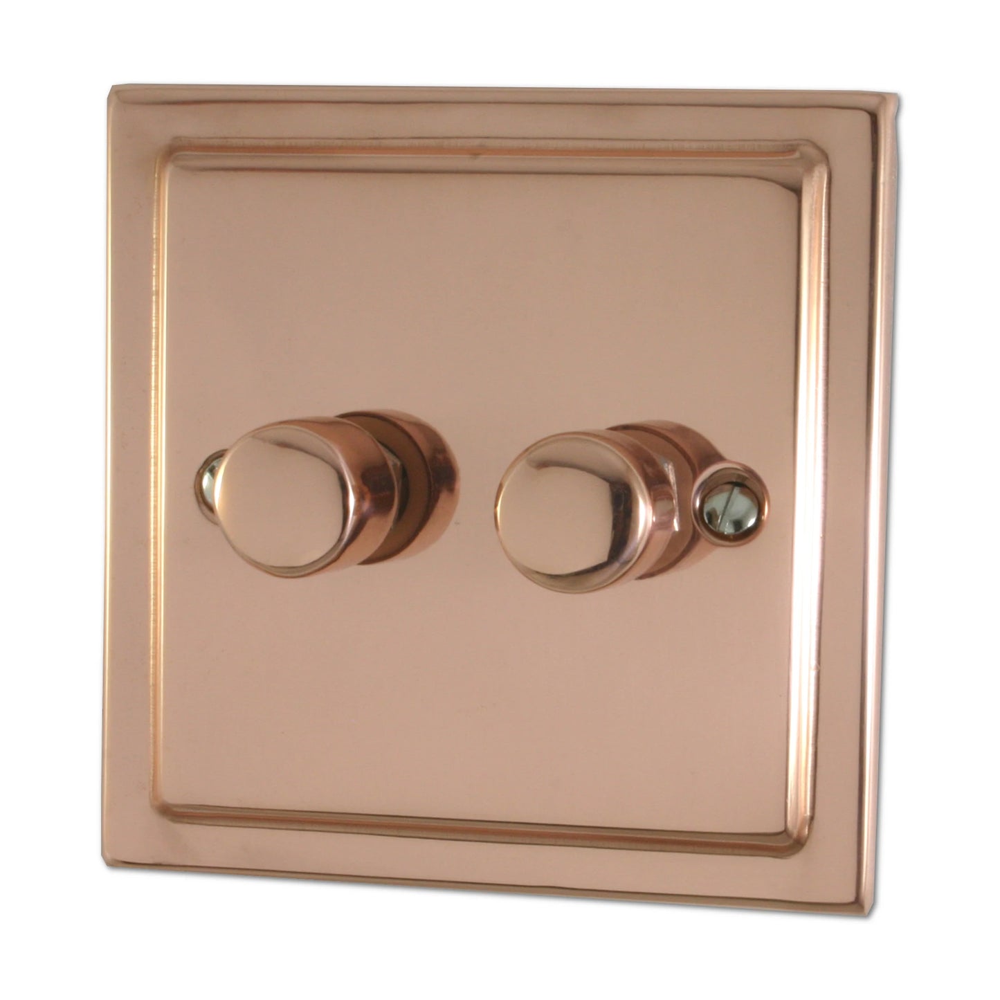 Victorian Polished Copper 2 Gang 400W Dimmer