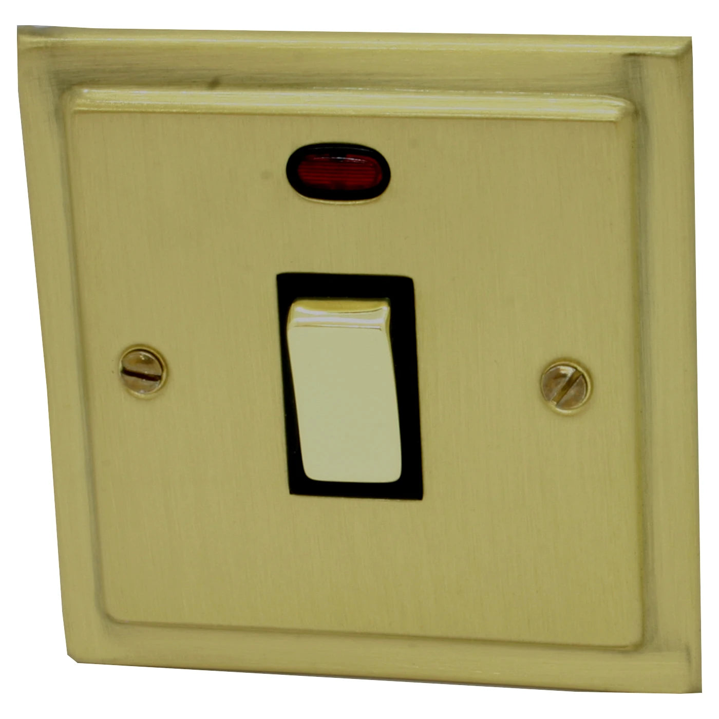 Victorian Satin Brass 20 Amp Dp Switch & Neon