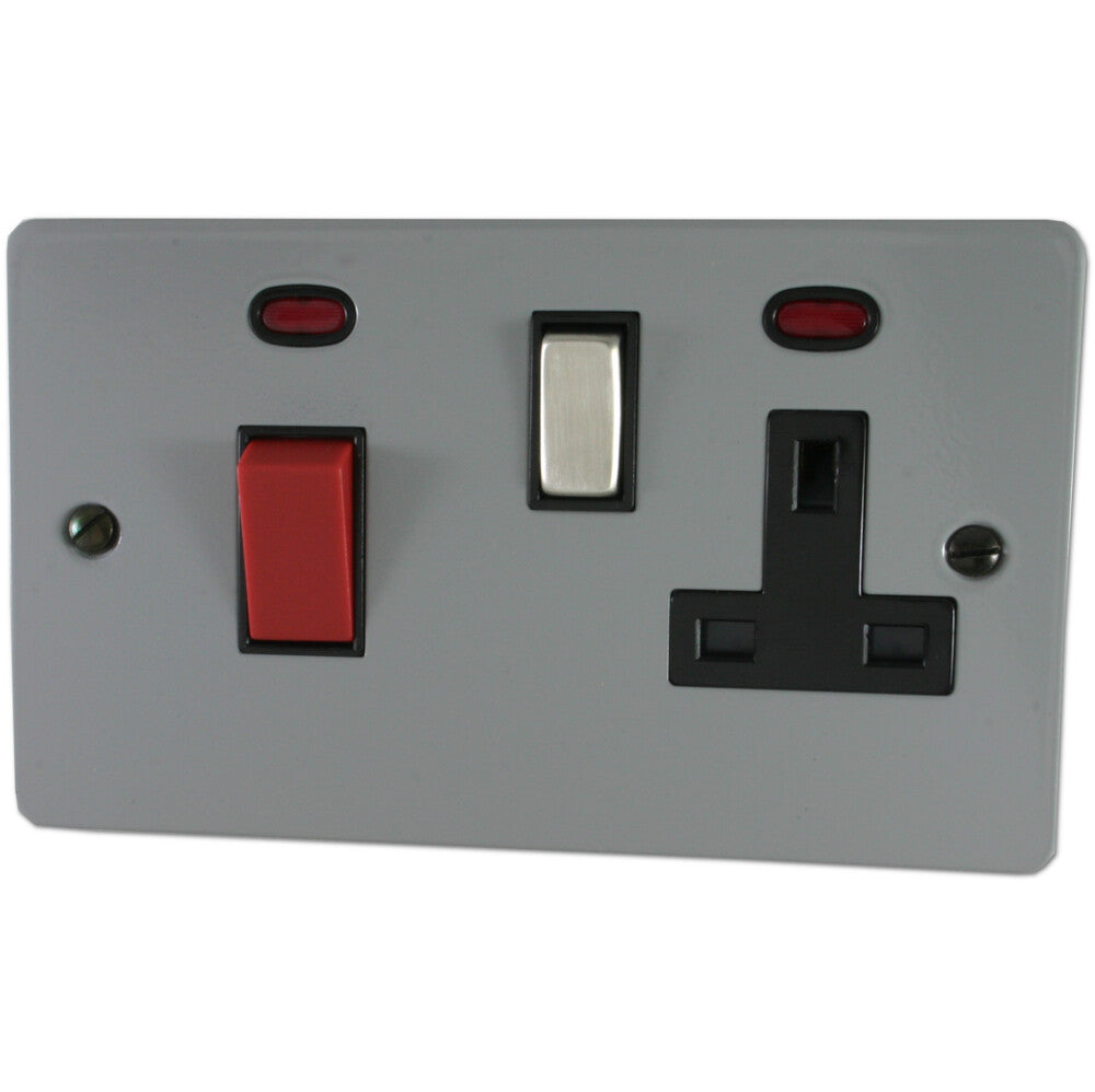 Flat Light Grey Cooker Socket