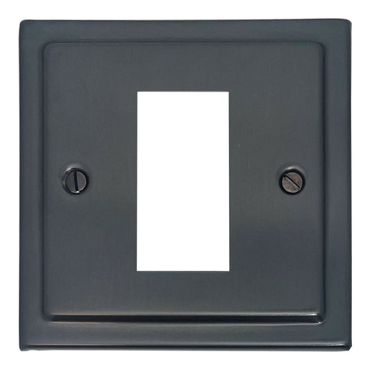 Victorian Black Bronze 1 Gang Mod Plate & Frame
