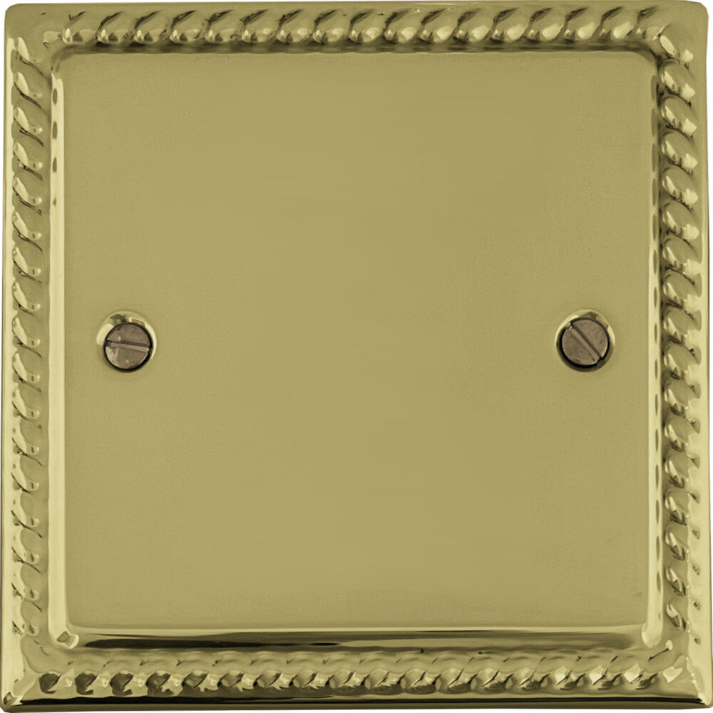 Georgian Polished Brass 1 Gang Blank