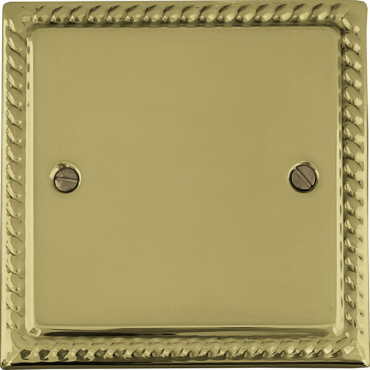 Georgian Polished Brass 1 Gang Blank