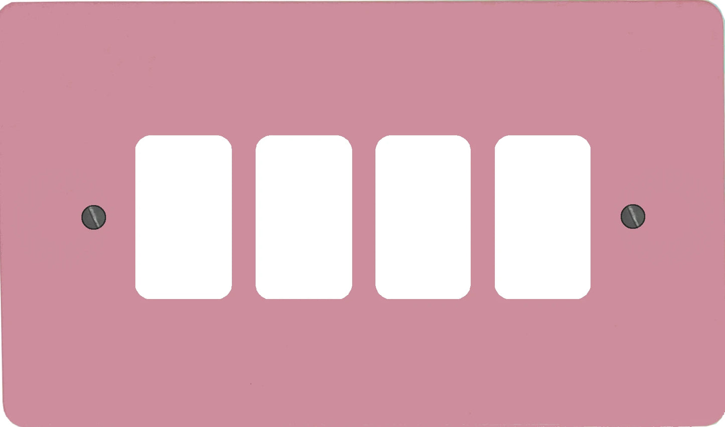 Flat Gloss Pink 4 Gang Grid Plate