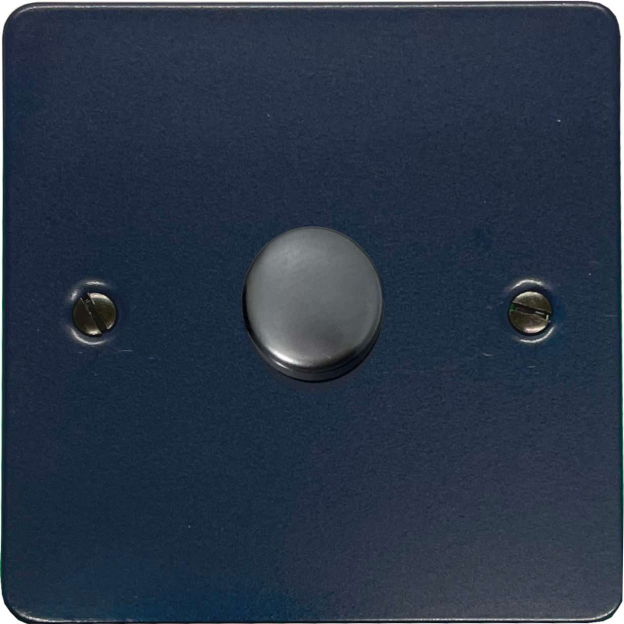 Flat Blue 1 Gang LED Dimmer (Black Cap)