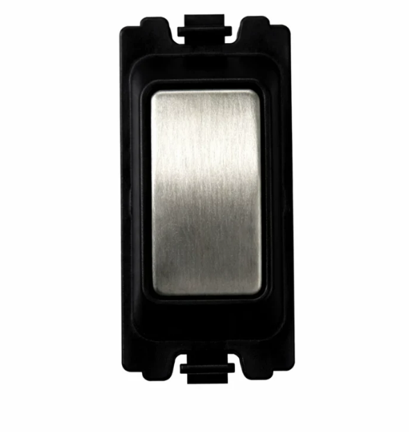 Blanking Piece grid switch - Black and Satin Chrome Switch