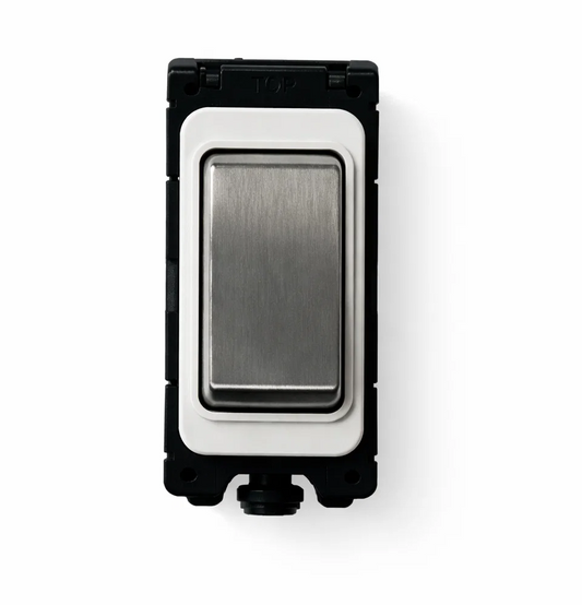 2 way grid switch - White and Satin Chrome Switch