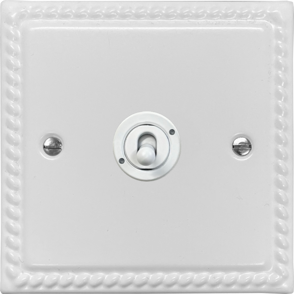 Georgian Flat White 1 Gang Intermediate Toggle (White Toggle)