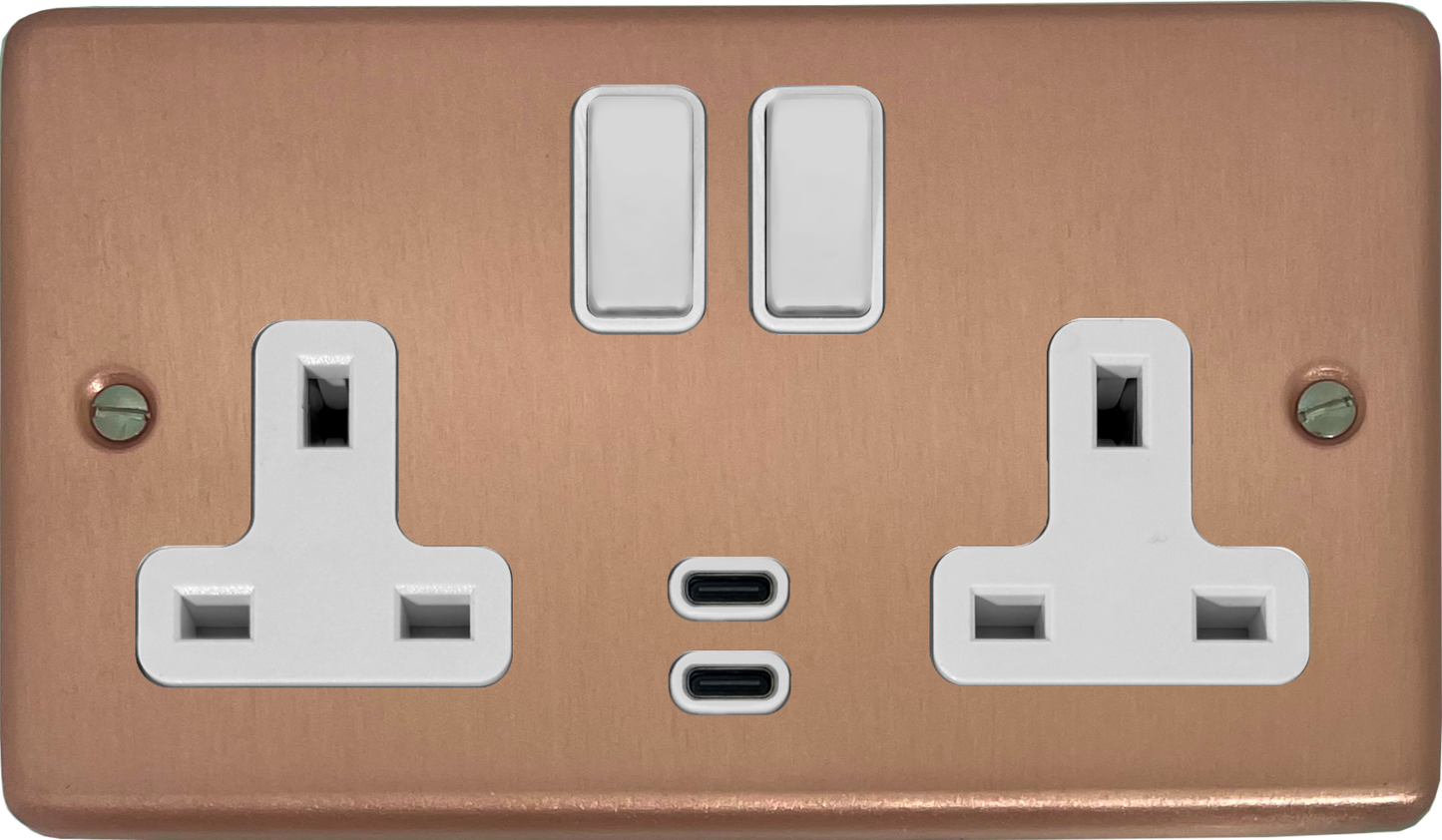Contour Rose Gold 2 Gang USBC Socket