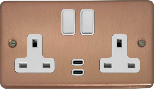 Contour Rose Gold 2 Gang USBC Socket
