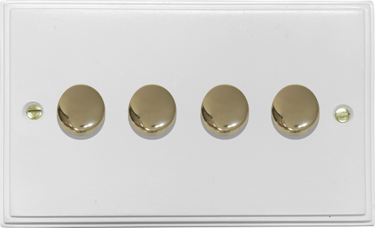 Victorian Flat White 4 Gang LED Dimmer